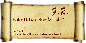 Fabritius Renátó névjegykártya